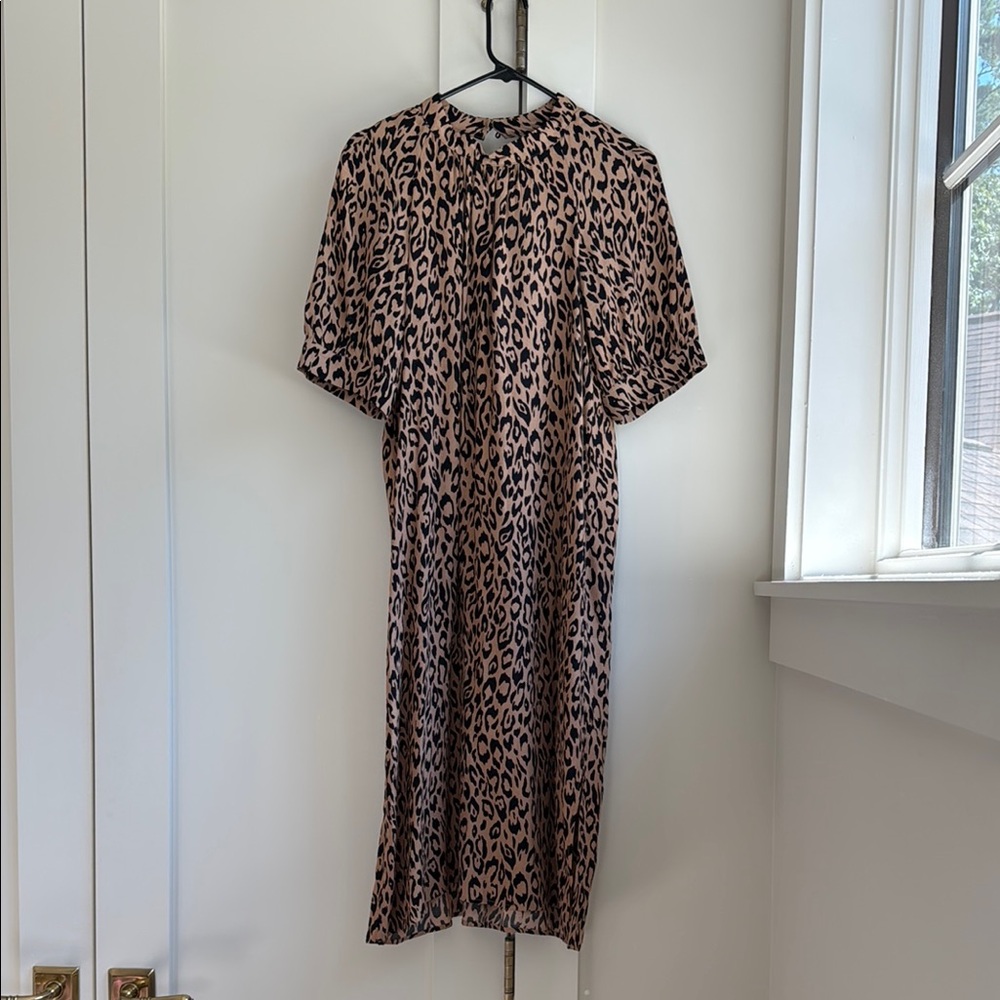 Anthropologie Leopard Print Midi Dress